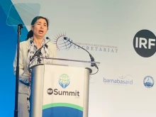 Tursunay Ziyawudun at the International Religious Freedom Summit in Washington, D.C.